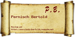 Pernisch Bertold névjegykártya